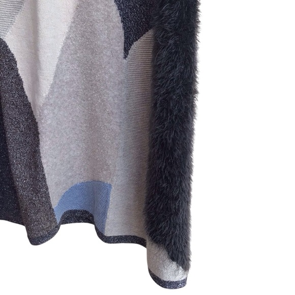 Nic + Zoe Textured Colorblock Open Cardigan Sweater Blue/Gray - Picture 5 of 10